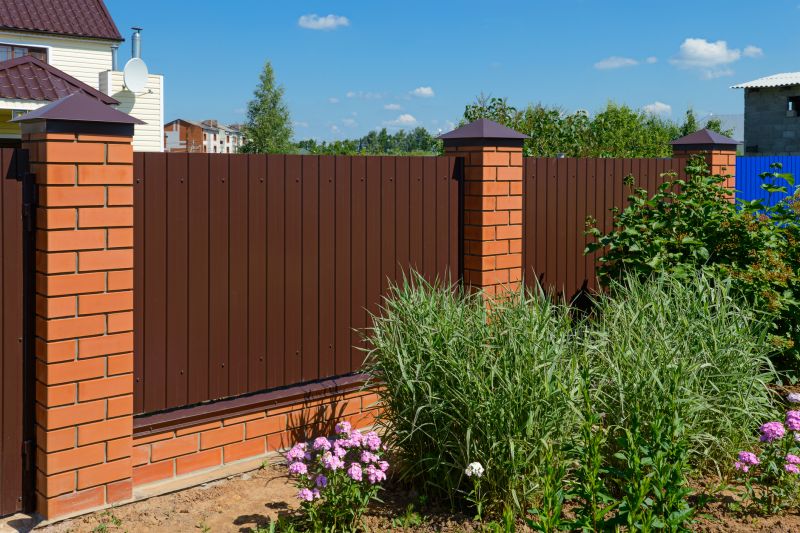 Brick Fence with Landscaping