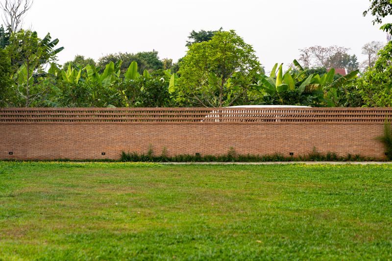 Brick Fence with Decorative Elements